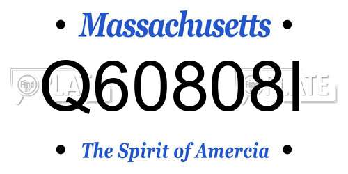 Q60808I Massachusetts License Plate