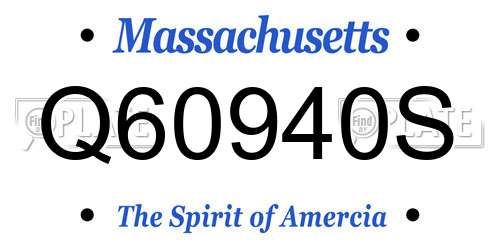 Q60940S Massachusetts License Plate