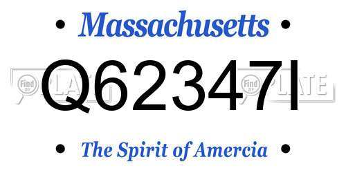 Q62347I Massachusetts License Plate