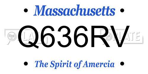 Q636RV Massachusetts License Plate