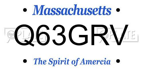 Q63GRV Massachusetts License Plate