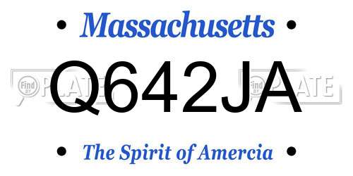 Q642JA Massachusetts License Plate