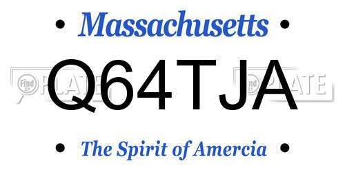 Q64TJA Massachusetts License Plate