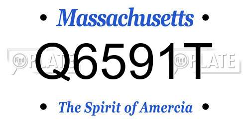 Q6591T Massachusetts License Plate