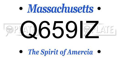 Q659IZ Massachusetts License Plate
