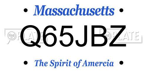 Q65JBZ Massachusetts License Plate