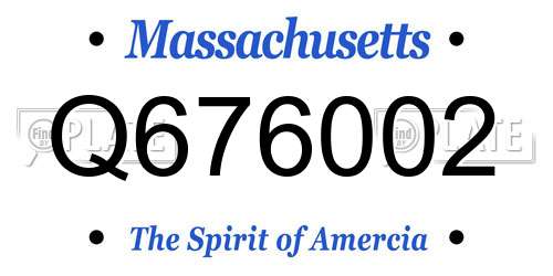 Q676002 Massachusetts License Plate