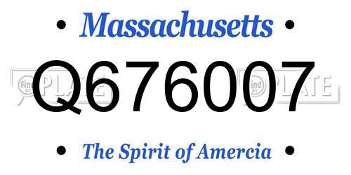 Q676007 Massachusetts License Plate