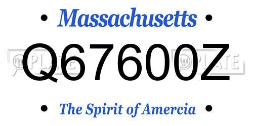 Q67600Z Massachusetts License Plate