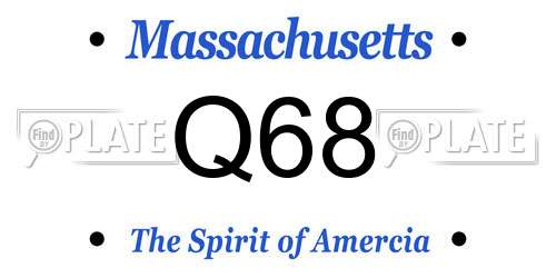 Q68 Massachusetts License Plate