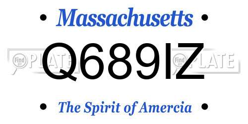 Q689IZ Massachusetts License Plate