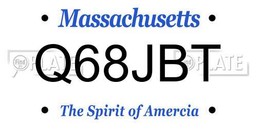 Q68JBT Massachusetts License Plate