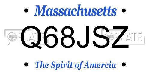 Q68JSZ Massachusetts License Plate