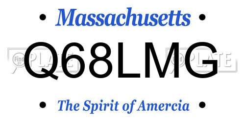 Q68LMG Massachusetts License Plate