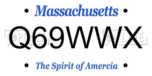 Q69WWX Massachusetts License Plate