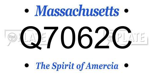 Q7062C Massachusetts License Plate