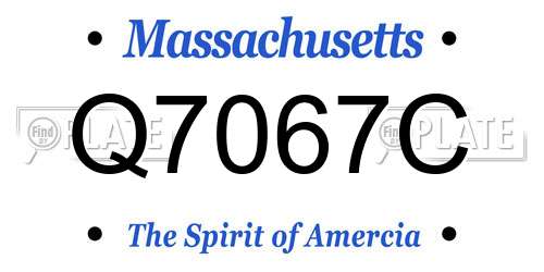Q7067C Massachusetts License Plate