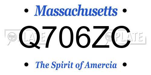 Q706ZC Massachusetts License Plate