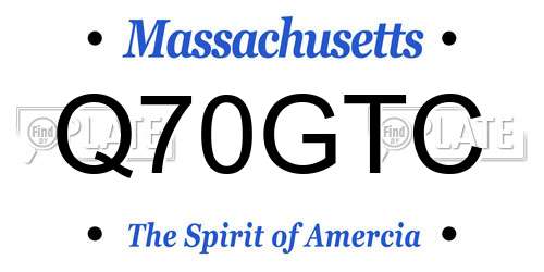 Q70GTC Massachusetts License Plate