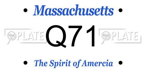 Q71 Massachusetts License Plate