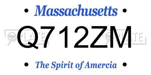 Q712ZM Massachusetts License Plate