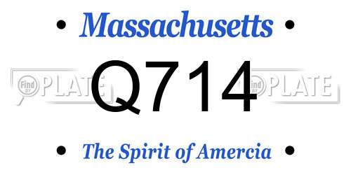 Q714 Massachusetts License Plate