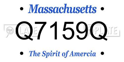 Q7159Q Massachusetts License Plate