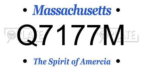 Q7177M Massachusetts License Plate