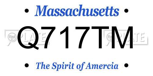 Q717TM Massachusetts License Plate