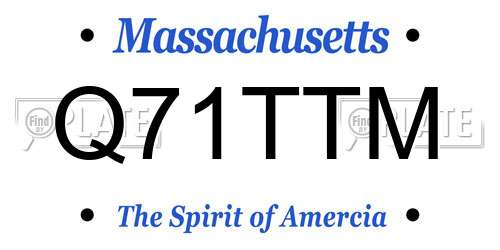 Q71TTM Massachusetts License Plate