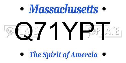 Q71YPT Massachusetts License Plate