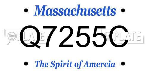 Q7255C Massachusetts License Plate