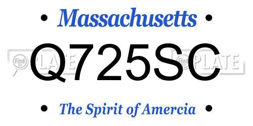 Q725SC Massachusetts License Plate