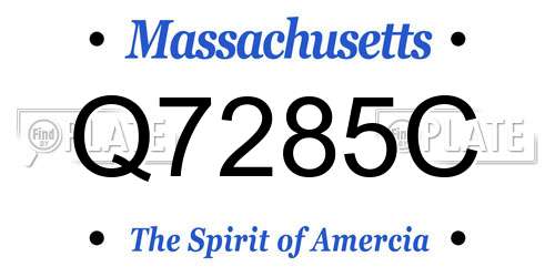 Q7285C Massachusetts License Plate