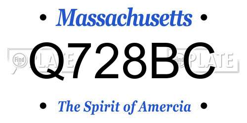 Q728BC Massachusetts License Plate