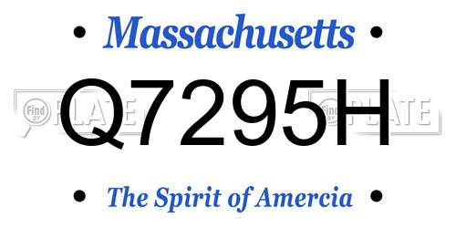 Q7295H Massachusetts License Plate