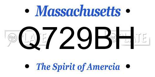 Q729BH Massachusetts License Plate