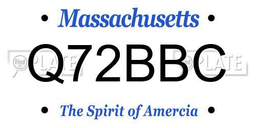 Q72BBC Massachusetts License Plate