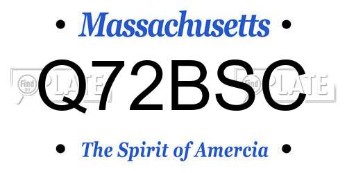 Q72BSC Massachusetts License Plate