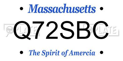 Q72SBC Massachusetts License Plate