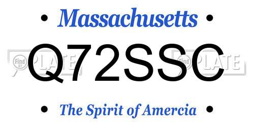 Q72SSC Massachusetts License Plate