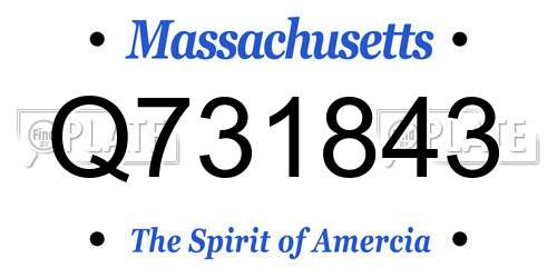 Q731843 Massachusetts License Plate