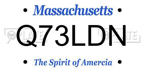Q73LDN Massachusetts License Plate