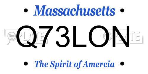 Q73LON Massachusetts License Plate