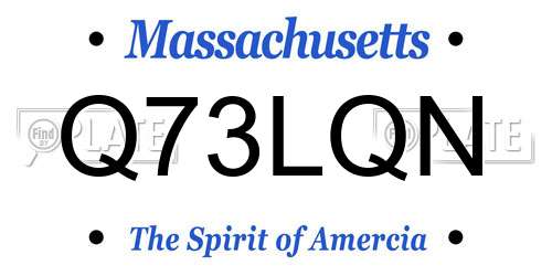 Q73LQN Massachusetts License Plate