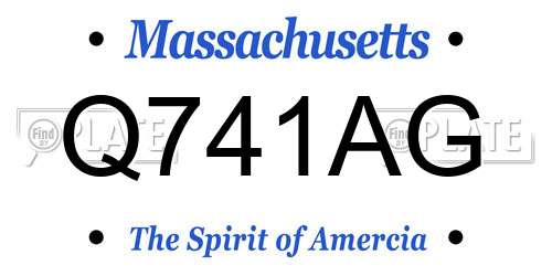 Q741AG Massachusetts License Plate