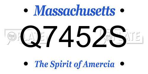 Q7452S Massachusetts License Plate