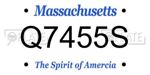 Q7455S Massachusetts License Plate