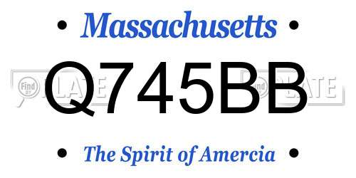 Q745BB Massachusetts License Plate
