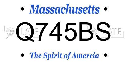 Q745BS Massachusetts License Plate
